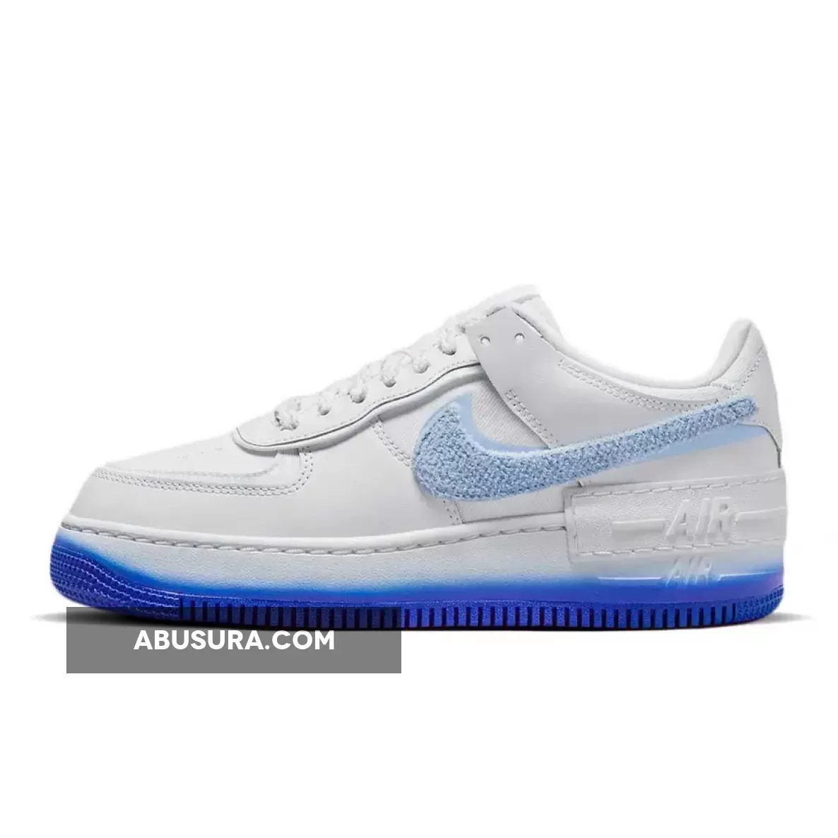 Nike WMNS Air Force 1 Shadow Chenille Swoosh White/Blue #nike air force 1 canvas