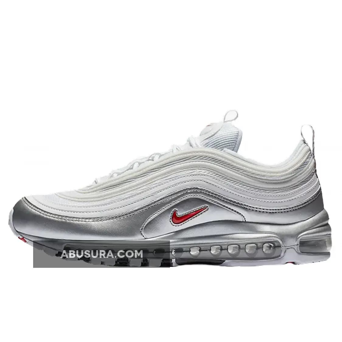 Air Max 97 White Black Silver Nike Air Max 97 White/Varsity Red-Metallic Silver-Black AT5458-100