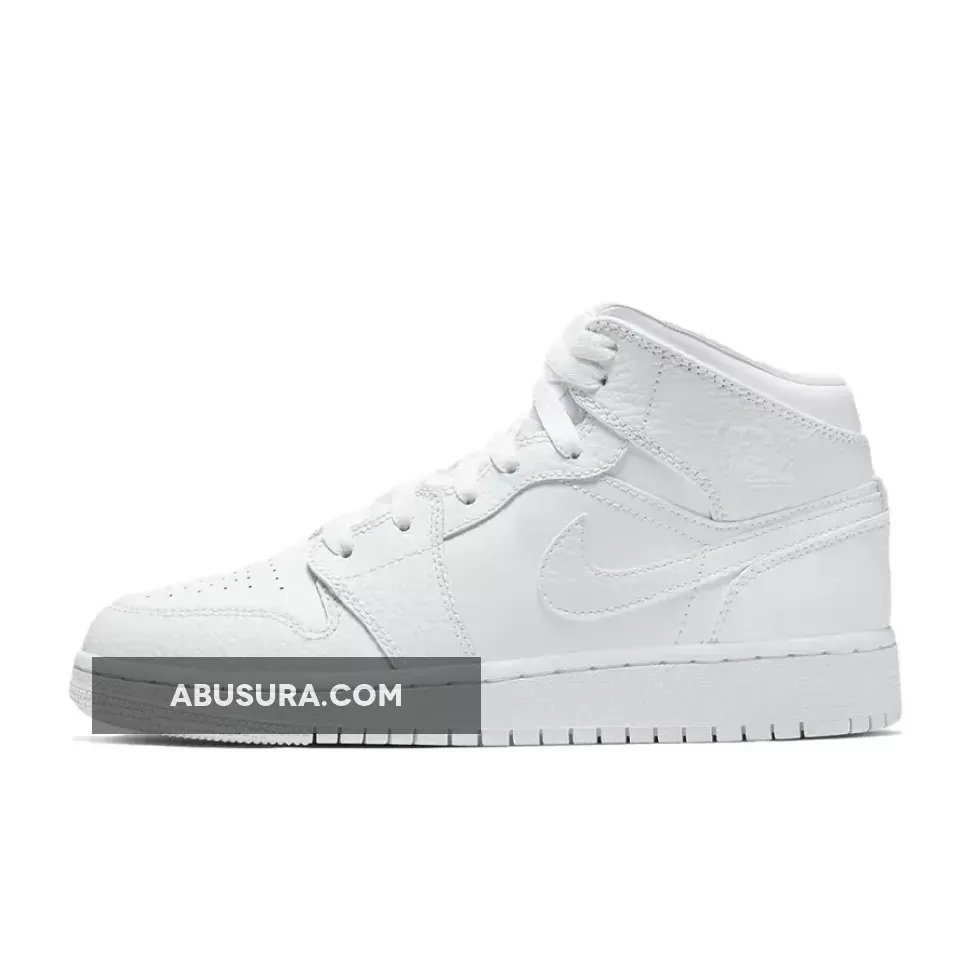 Jordan 1 Mid GS Triple White 554725-130 New Releases