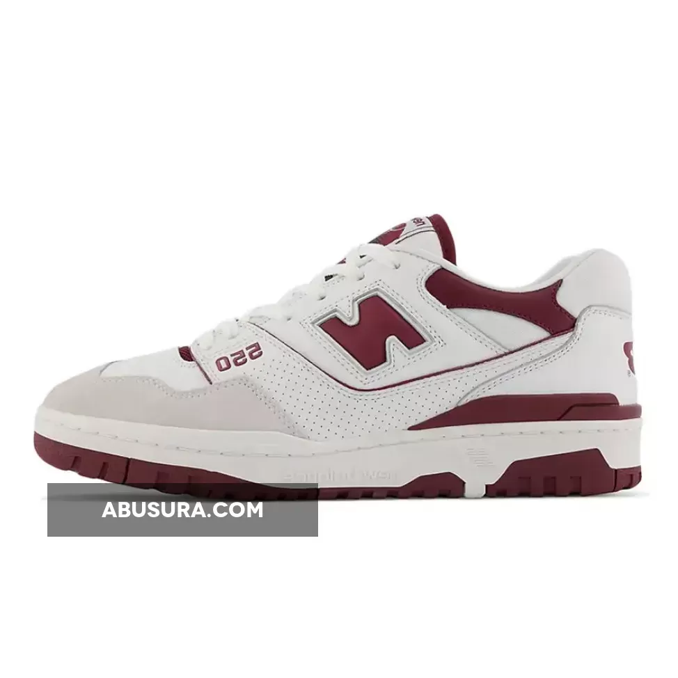 New Balance 550 White Burgundy BB550LI1 Restock