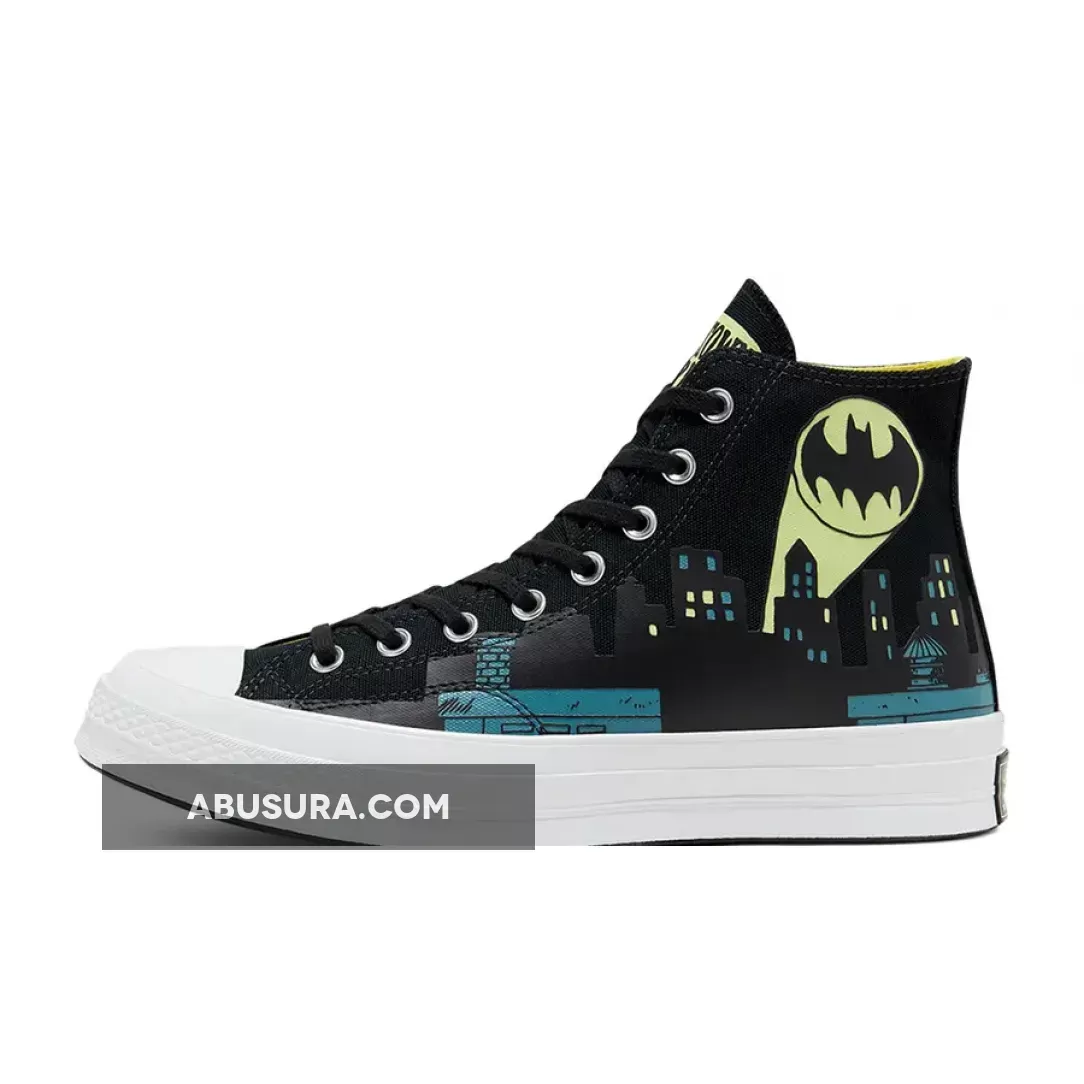 Converse x Batman x Chinatown Market Chuck 70 High Top Black Yellow White - gotham glow