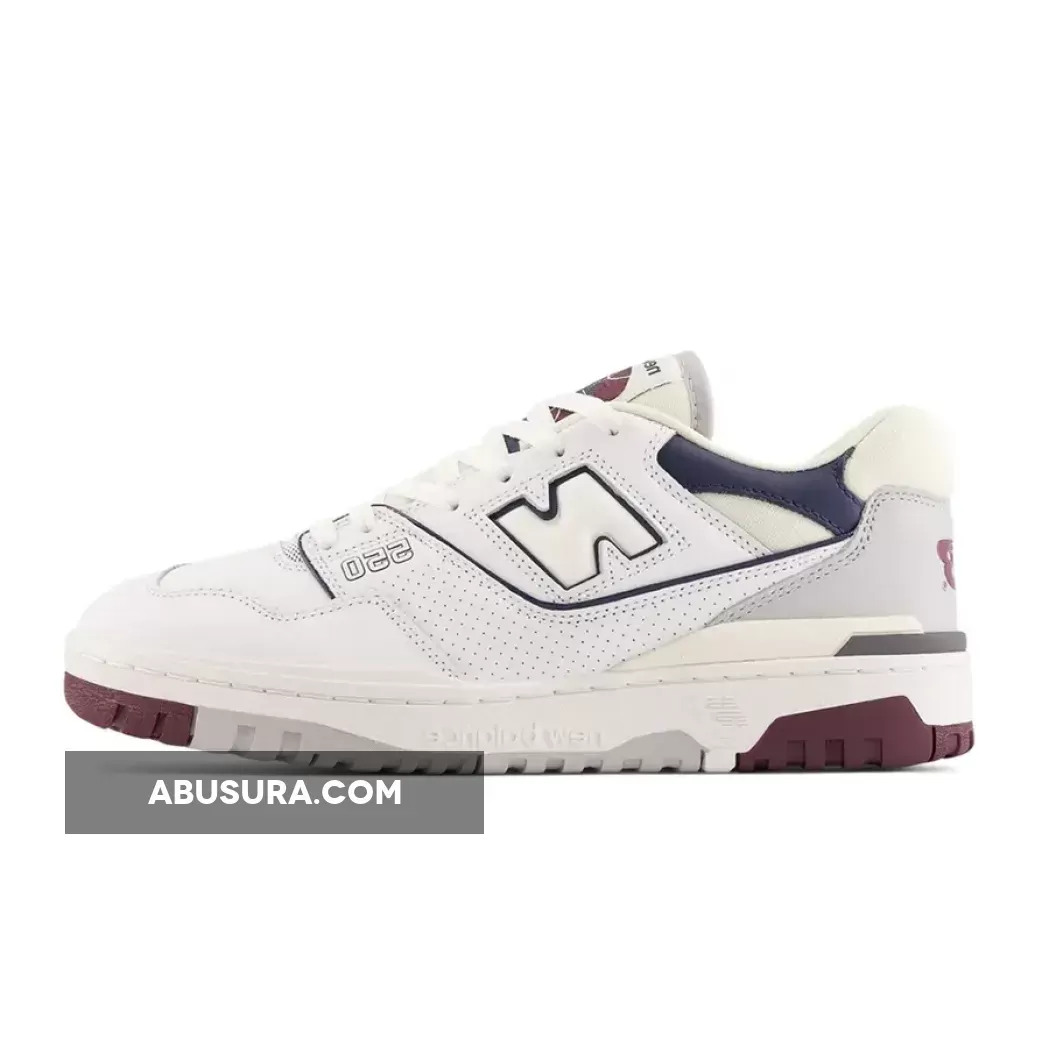 New Balance 550 White Burgundy Navy BB550PWB