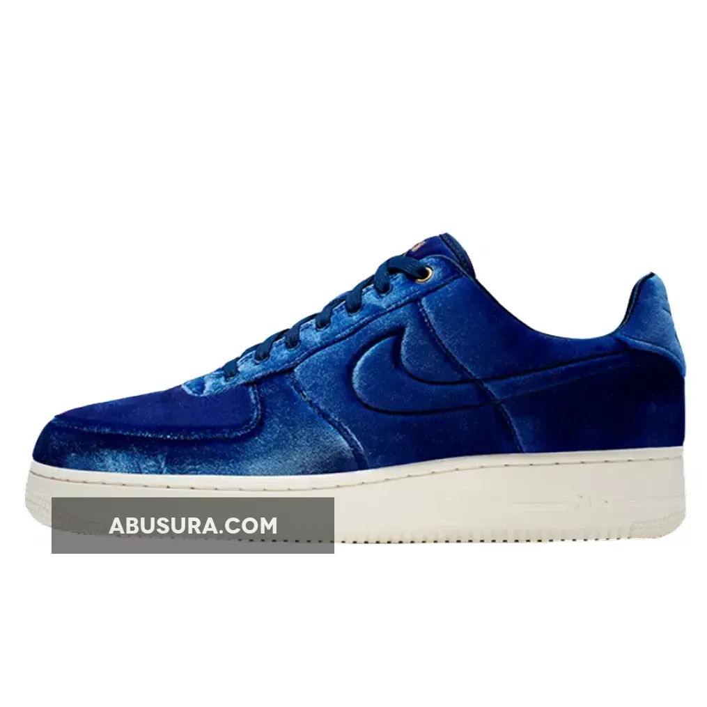 Nike Air Force 1 Low Premium 'Velour' Blue Void/Sail-Metallic Gold nike blue velvet